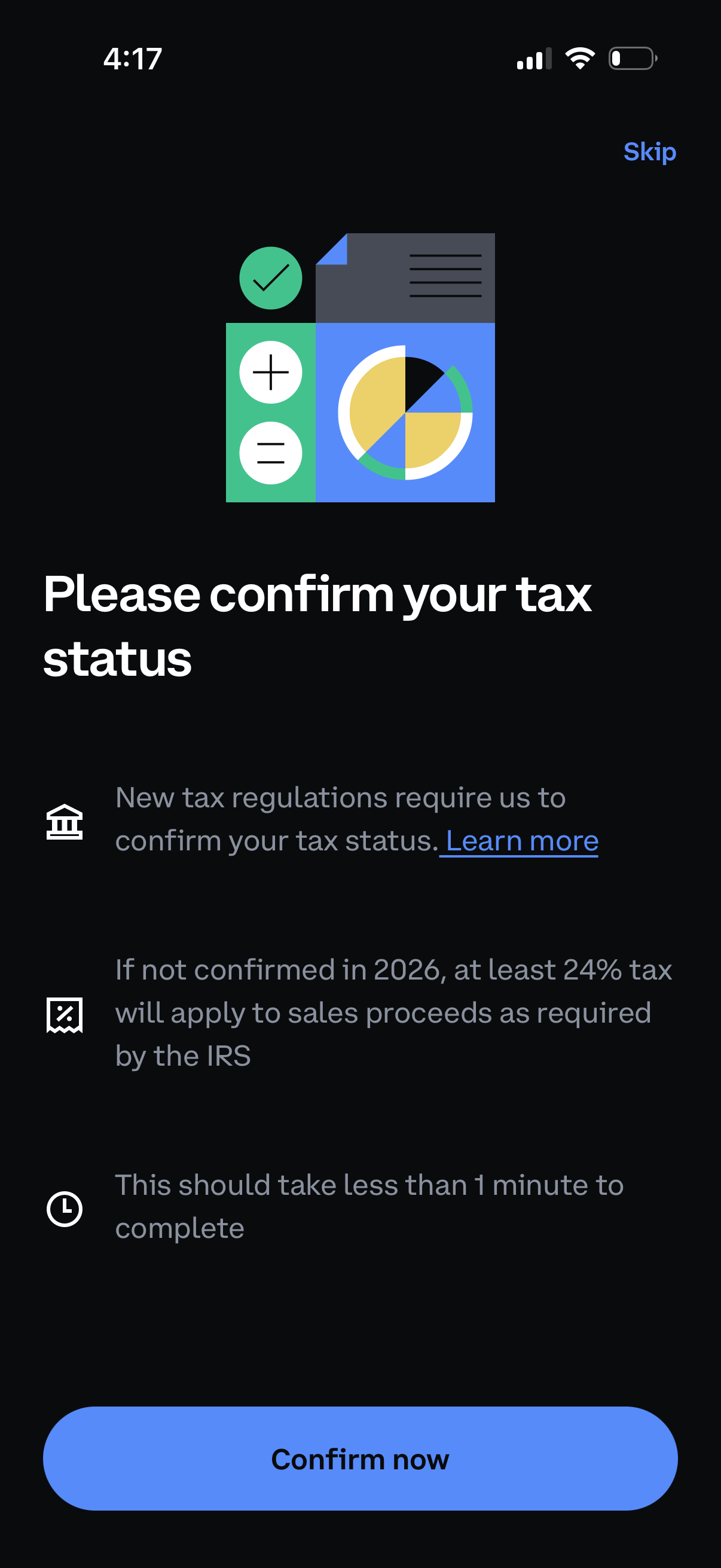 coinbase modal screenshot
